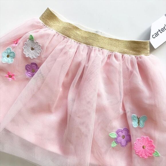 Carters NWT pink floral appliqué tutu 18 months - Picture 2 of 4
